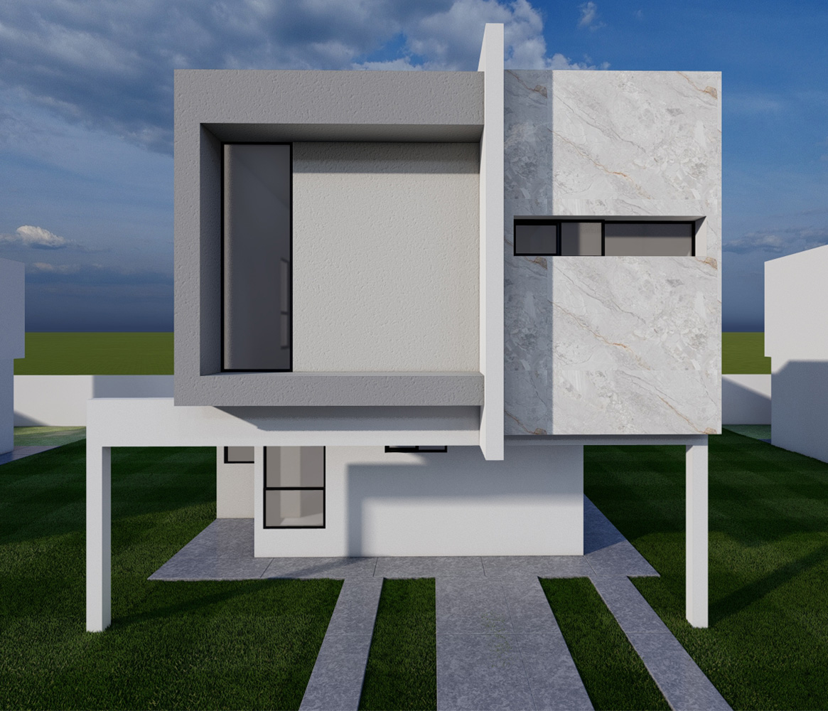 Render casa modelo luna fachada 2